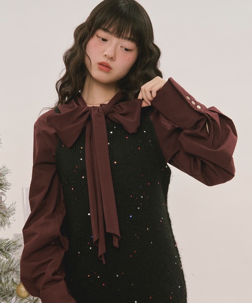 loin nuit(ロワンニュイ)の「spangle knit set up / スパンコールニットセットアップ(セットアップ・レディース・アイボリー/ブラック/グレー/ブルー・FREE)」の19枚目の写真