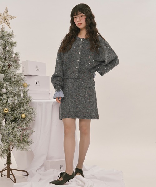 loin nuit ロワンニュイ spangle knit set up ニット spangle knit set up / スパンコールニットセットアップ（セットアップ
