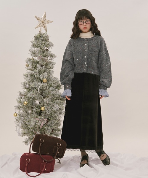 ロワンニュイ loin nuit スパンコールニットセットアップ spangle knit set up / スパンコールニットセットアップ（セットアップ