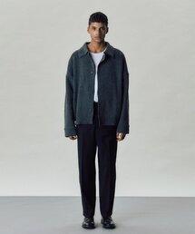 LAB12（ラボ12）の「22F/W セミワイドウールバンディングパンツ (ブラック)（スラックス）」