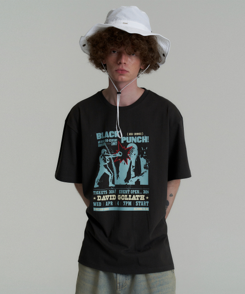 CACTUSDONUTMARKET(カクタスドーナツマーケット)の「Black Punch T-Shirt - Charcoal(Tシャツ/カットソー・メンズ・その他・MEDIUM/LARGE)」の1枚目の写真
