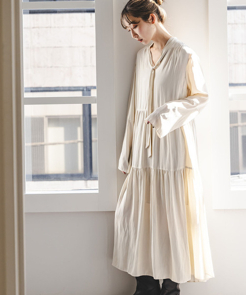 セール】ティアードボウタイワンピース（ワンピース）｜NOBLE