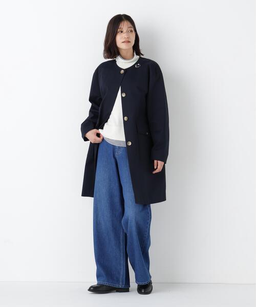 human woman(ヒューマンウーマン)の「◆【ライナー取り外し可能】フラップノーカラーコート(ノーカラーコート・レディース・ベージュ/ネイビー・MEDIUM)」の16枚目の写真