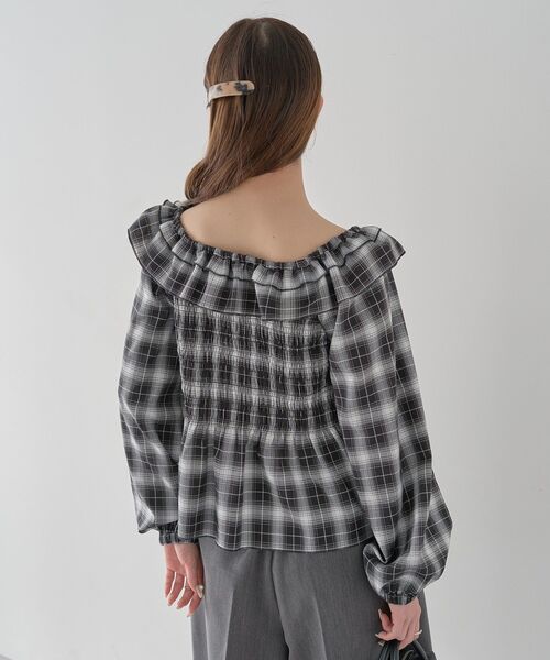 earth music&ecology(アースミュージックアンドエコロジー)の「【2026SS】チェックシャーリングブラウス(シャツ/ブラウス・レディース・グレー/ブラック/キャメル・FREE)」の19枚目の写真
