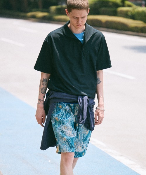 rehacer（レアセル）の「rehacer : Asymmetry Collar  Polo  / アシンメトリーカラー ポロ（Tシャツ/カットソー・メンズ・ネイビー/ブラック・MEDIUM/SMALL/X-LARGE/LARGE）」の2枚目の写真