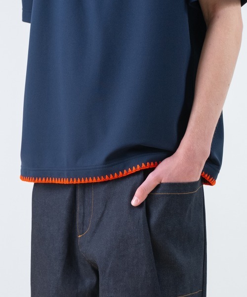 rehacer（レアセル）の「rehacer : Asymmetry Collar  Polo  / アシンメトリーカラー ポロ（Tシャツ/カットソー・メンズ・ネイビー/ブラック・MEDIUM/SMALL/X-LARGE/LARGE）」の10枚目の写真