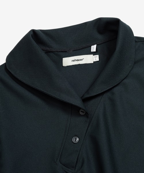 rehacer（レアセル）の「rehacer : Asymmetry Collar  Polo  / アシンメトリーカラー ポロ（Tシャツ/カットソー・メンズ・ネイビー/ブラック・MEDIUM/SMALL/X-LARGE/LARGE）」の14枚目の写真
