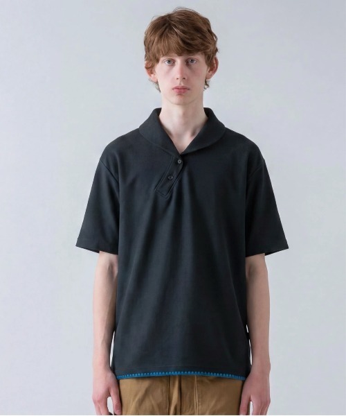 rehacer（レアセル）の「rehacer : Asymmetry Collar  Polo  / アシンメトリーカラー ポロ（Tシャツ/カットソー・メンズ・ネイビー/ブラック・MEDIUM/SMALL/X-LARGE/LARGE）」の18枚目の写真