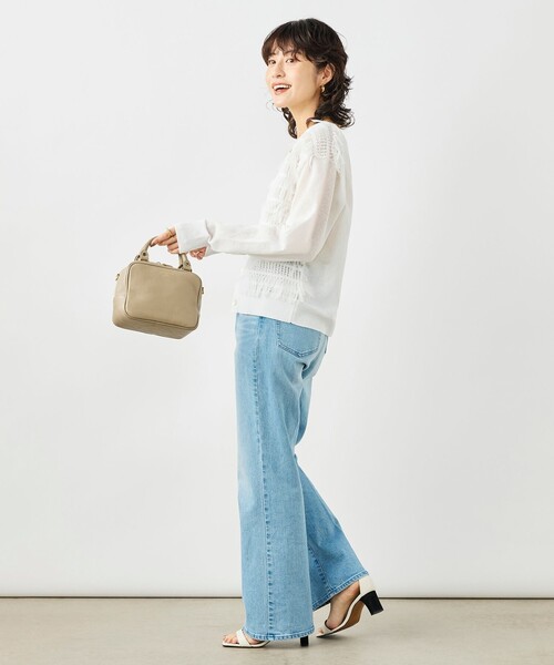 NOLLEY’S（ノーリーズ）の「《手洗い可能》チュールフリンジVネックカーディガン（カーディガン/ボレロ・レディース・ブラック/ホワイト/ベージュ・38）」の13枚目の写真