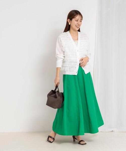 NOLLEY’S（ノーリーズ）の「《手洗い可能》チュールフリンジVネックカーディガン（カーディガン/ボレロ・レディース・ブラック/ホワイト/ベージュ・38）」の20枚目の写真