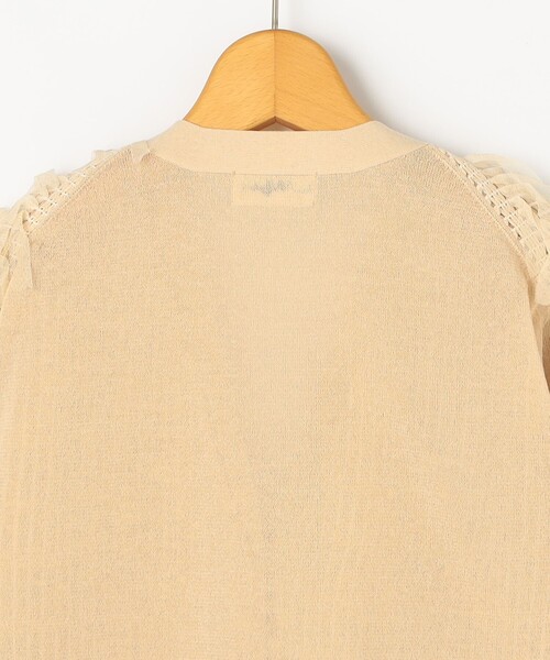 NOLLEY’S（ノーリーズ）の「《手洗い可能》チュールフリンジVネックカーディガン（カーディガン/ボレロ・レディース・ブラック/ホワイト/ベージュ・38）」の10枚目の写真