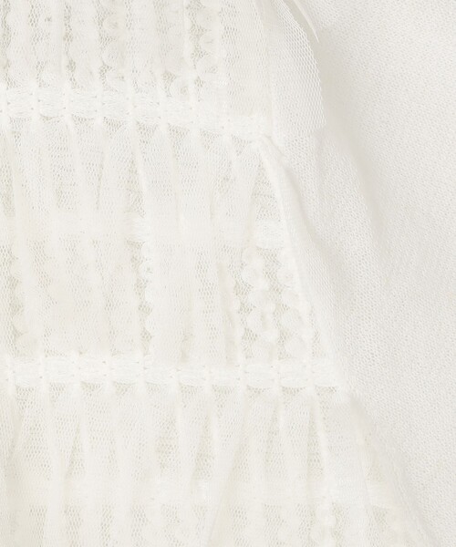 NOLLEY’S（ノーリーズ）の「《手洗い可能》チュールフリンジVネックカーディガン（カーディガン/ボレロ・レディース・ブラック/ホワイト/ベージュ・38）」の5枚目の写真