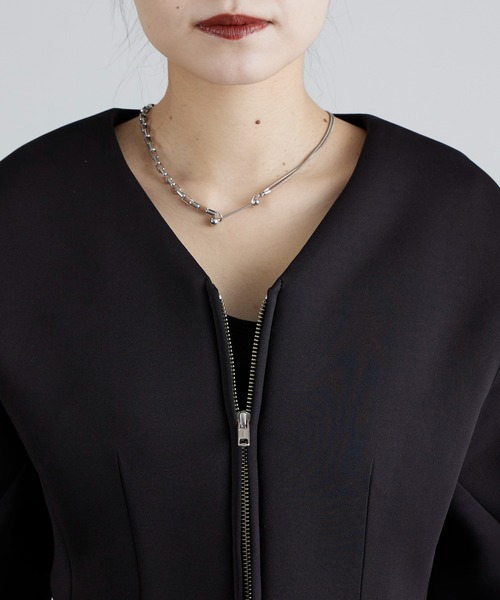 Lui's(ルイス)の「ダンボールシェイプダブルZIPジャケット(テーラードジャケット・レディース・グレー/ブラック・FREE)」の16枚目の写真