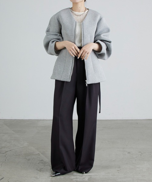 Lui's(ルイス)の「ダンボールシェイプダブルZIPジャケット(テーラードジャケット・レディース・グレー/ブラック・FREE)」の13枚目の写真