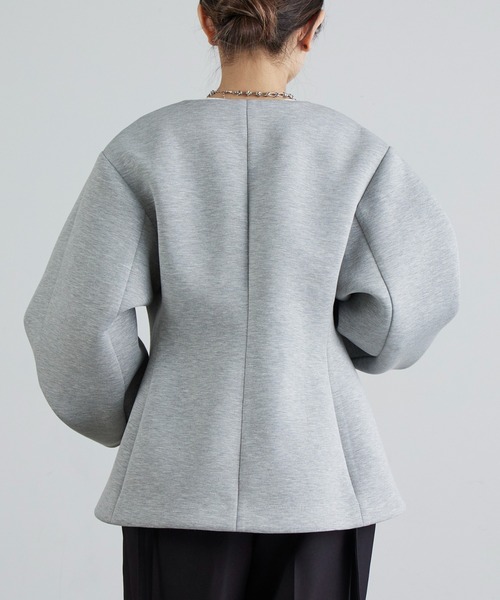Lui's(ルイス)の「ダンボールシェイプダブルZIPジャケット(テーラードジャケット・レディース・グレー/ブラック・FREE)」の10枚目の写真