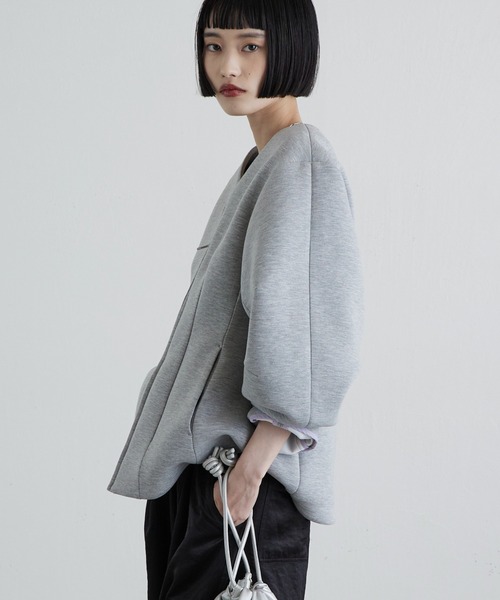 Lui's(ルイス)の「ダンボールシェイプダブルZIPジャケット(テーラードジャケット・レディース・グレー/ブラック・FREE)」の22枚目の写真