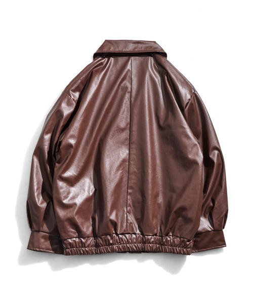 CALIFORNIA OUTFITTERS（カリフォルニア アウトフィッターズ）の「12A15-MZ スタンドカラー レザーライクブルゾン（ブルゾン・メンズ・ブラック/ブラウン・M/L）」の4枚目の写真