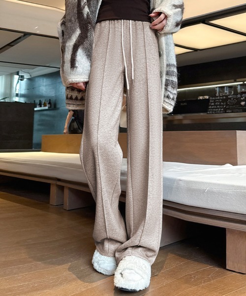 ReRe(リリ)の「裏起毛ルーズストレートパンツ(スウェットパンツ・レディース・オートミール/ダークグレー/ベージュ/ダークブラウン/ライトグレー/チャコールグレー・MEDIUM)」の6枚目の写真