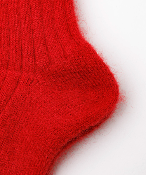 ANONYMOUSISM（アノニマスイズム）の「【ANONYMOUSISM】Mohair Rib Crew/モヘア/ソックス/ユニセックス【WEB限定】（ソックス/靴下・メンズ・レッド・フリー）」の4枚目の写真