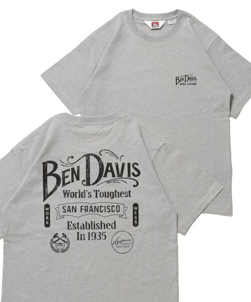 BEN DAVIS（ベンデイビス）の「【BEN DAVIS（ベンデイビス）】CLASSIC LOGO TEE / クラシックフィット Tシャツ 半袖 クルーネック プリント ワンポイント（Tシャツ/カットソー・メンズ・ブラック/ホワイト/ネイビー/グレー・MEDIUM/LARGE/X-LARGE）」の3枚目の写真