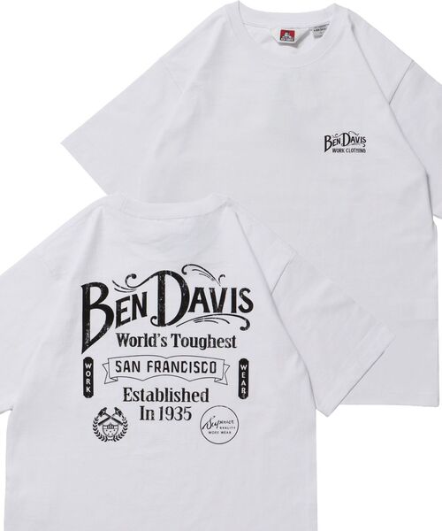 BEN DAVIS（ベンデイビス）の「【BEN DAVIS（ベンデイビス）】CLASSIC LOGO TEE / クラシックフィット Tシャツ 半袖 クルーネック プリント ワンポイント（Tシャツ/カットソー・メンズ・ブラック/ホワイト/ネイビー/グレー・MEDIUM/LARGE/X-LARGE）」の2枚目の写真
