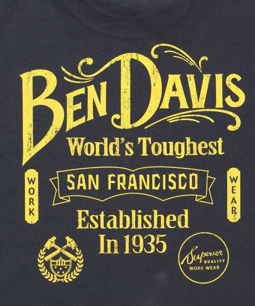 BEN DAVIS（ベンデイビス）の「【BEN DAVIS（ベンデイビス）】CLASSIC LOGO TEE / クラシックフィット Tシャツ 半袖 クルーネック プリント ワンポイント（Tシャツ/カットソー・メンズ・ブラック/ホワイト/ネイビー/グレー・MEDIUM/LARGE/X-LARGE）」の5枚目の写真