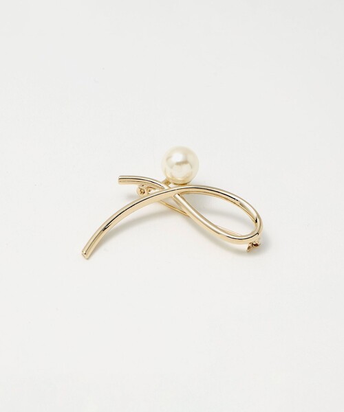 green label relaxing（グリーンレーベルリラクシング）の「メタルライン＆フェイクパール ブローチ（ブローチ/コサージュ・レディース・ゴールド/シルバー・FREE）」の7枚目の写真