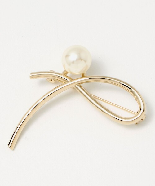 green label relaxing（グリーンレーベルリラクシング）の「メタルライン＆フェイクパール ブローチ（ブローチ/コサージュ・レディース・ゴールド/シルバー・FREE）」の8枚目の写真