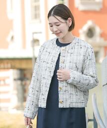 URBAN RESEARCH ROSSO WOMEN | 『WEB限定』ツイードノーカラージャケット(ノーカラージャケット)