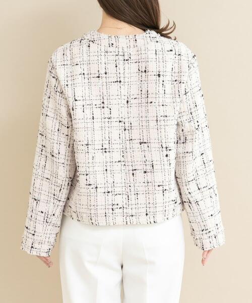 URBAN RESEARCH ROSSO WOMEN（アーバンリサーチ　ロッソ）の「『WEB限定』ツイードノーカラージャケット（ノーカラージャケット・レディース・ブラック/オフホワイト・FREE）」の18枚目の写真