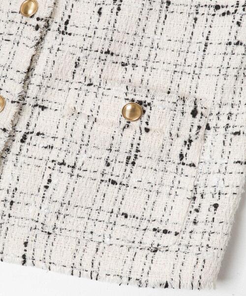 URBAN RESEARCH ROSSO WOMEN（アーバンリサーチ　ロッソ）の「『WEB限定』ツイードノーカラージャケット（ノーカラージャケット・レディース・ブラック/オフホワイト・FREE）」の22枚目の写真
