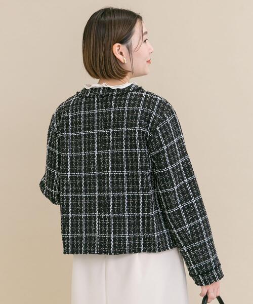 WEB限定』ツイードノーカラージャケット（ノーカラージャケット