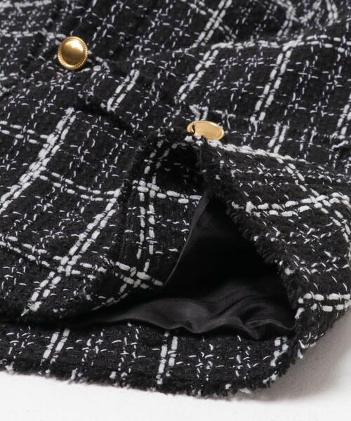 URBAN RESEARCH ROSSO WOMEN（アーバンリサーチ　ロッソ）の「『WEB限定』ツイードノーカラージャケット（ノーカラージャケット・レディース・ブラック/オフホワイト・FREE）」の10枚目の写真