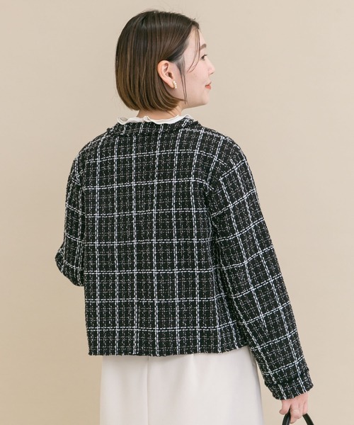 WEB限定』ツイードノーカラージャケット（ノーカラージャケット