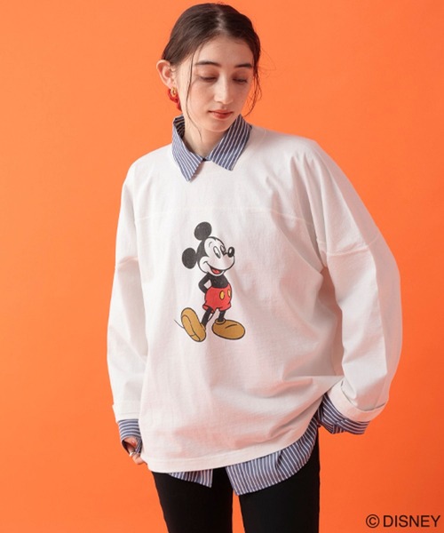 Disney Mickey 総柄 カットソー ロンt DISNEY】ミッキーマウス／ロンT（Tシャツ/カットソー）｜GEORGE'S