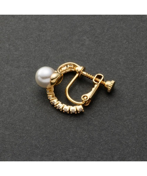 Cream dot.(クリームドット)の「【金属アレルギー対応】パール×ビジューラインのレイヤード風フープピアス/イヤリング(ピアス(両耳用)・レディース・ピンク系その他/シルバー/ゴールド系その他/シルバー系その他/ゴールド/ピンクゴールド・ONE SIZE)」の22枚目の写真
