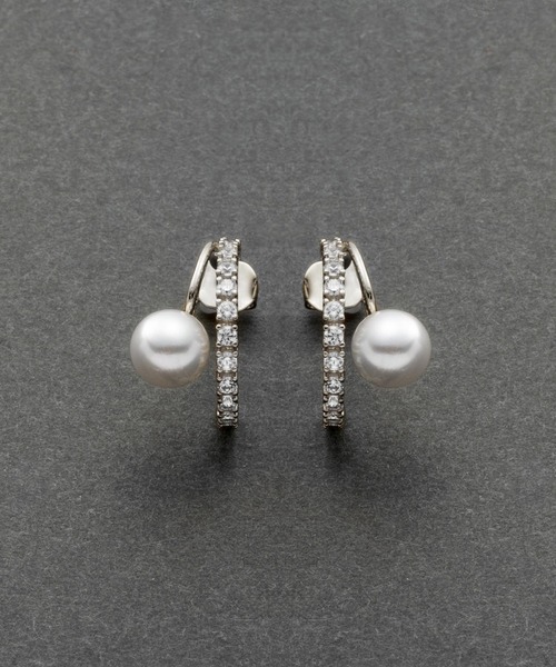 Cream dot.(クリームドット)の「【金属アレルギー対応】パール×ビジューラインのレイヤード風フープピアス/イヤリング(ピアス(両耳用)・レディース・ピンク系その他/シルバー/ゴールド系その他/シルバー系その他/ゴールド/ピンクゴールド・ONE SIZE)」の15枚目の写真