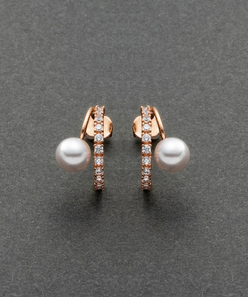 Cream dot.(クリームドット)の「【金属アレルギー対応】パール×ビジューラインのレイヤード風フープピアス/イヤリング(ピアス(両耳用)・レディース・ピンク系その他/シルバー/ゴールド系その他/シルバー系その他/ゴールド/ピンクゴールド・ONE SIZE)」の16枚目の写真