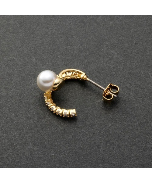Cream dot.(クリームドット)の「【金属アレルギー対応】パール×ビジューラインのレイヤード風フープピアス/イヤリング(ピアス(両耳用)・レディース・ピンク系その他/シルバー/ゴールド系その他/シルバー系その他/ゴールド/ピンクゴールド・ONE SIZE)」の18枚目の写真