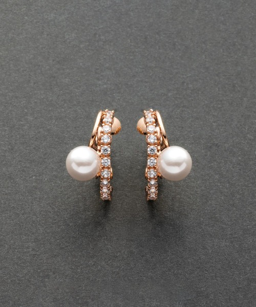 Cream dot.(クリームドット)の「【金属アレルギー対応】パール×ビジューラインのレイヤード風フープピアス/イヤリング(ピアス(両耳用)・レディース・ピンク系その他/シルバー/ゴールド系その他/シルバー系その他/ゴールド/ピンクゴールド・ONE SIZE)」の21枚目の写真