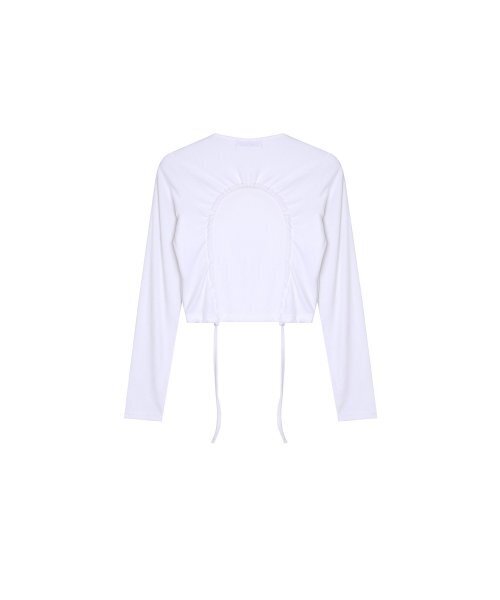 320SHOWROOM(320ショールーム)の「Back Round cutting Knot Span Tshirts Ivory(Tシャツ/カットソー・レディース・その他・FREE)」の4枚目の写真
