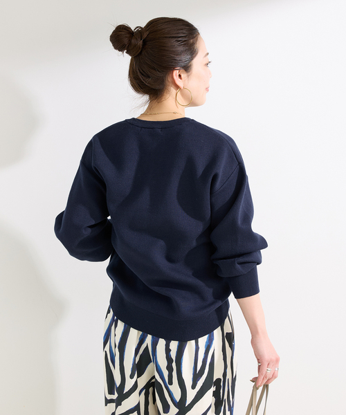 B.C STOCK（ベーセーストック）の「ウォッシャブル / 接結ニットプルオーバー（ニット/セーター・レディース・チャコールグレー/ブルー系その他/ネイビー/ホワイト・FREE）」の7枚目の写真