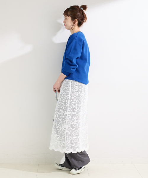 B.C STOCK（ベーセーストック）の「ウォッシャブル / 接結ニットプルオーバー（ニット/セーター・レディース・チャコールグレー/ブルー系その他/ネイビー/ホワイト・FREE）」の9枚目の写真