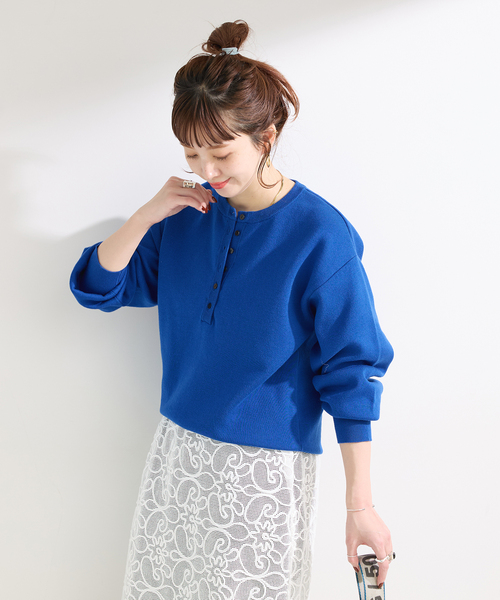 B.C STOCK（ベーセーストック）の「ウォッシャブル / 接結ニットプルオーバー（ニット/セーター・レディース・チャコールグレー/ブルー系その他/ネイビー/ホワイト・FREE）」の12枚目の写真