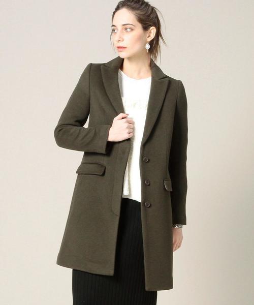 BEAUTY&YOUTH UNITED ARROWS（ビューティーアンドユースユナイテッドアローズ）の「BY メルトンチェスターコート◆（チェスターコート・レディース・ブラック/オリーブ・SMALL/MEDIUM）」の2枚目の写真