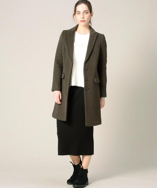 BEAUTY&YOUTH UNITED ARROWS（ビューティーアンドユースユナイテッドアローズ）の「BY メルトンチェスターコート◆（チェスターコート・レディース・ブラック/オリーブ・SMALL/MEDIUM）」の6枚目の写真