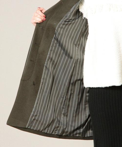BEAUTY&YOUTH UNITED ARROWS（ビューティーアンドユースユナイテッドアローズ）の「BY メルトンチェスターコート◆（チェスターコート・レディース・ブラック/オリーブ・SMALL/MEDIUM）」の12枚目の写真