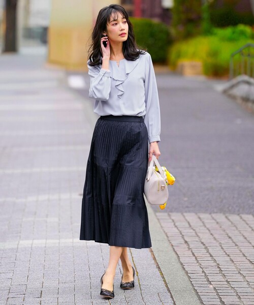 ANY SIS(エニィスィス)の「フリル ブラウス(シャツ/ブラウス・レディース・スカイブルー系/ホワイト系・X-LARGE)」の8枚目の写真