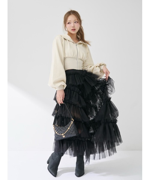 ボリュームアシメチュールロングスカート（スカート）｜Darich