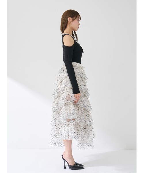 ボリュームアシメチュールロングスカート（スカート）｜Darich